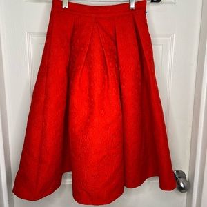 Rose Textured Flare Skirt